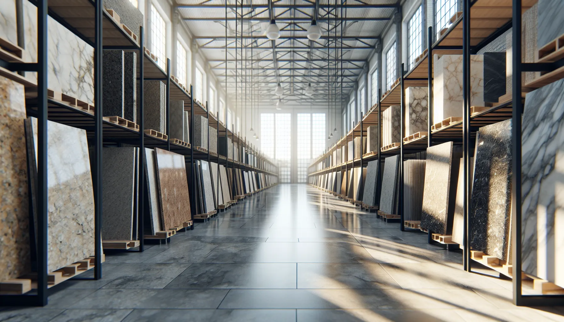 Stone slabs available at the Pro Counters New England shop
